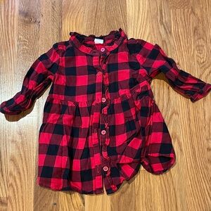 GAP Red and Black Checkered Toddler Dress